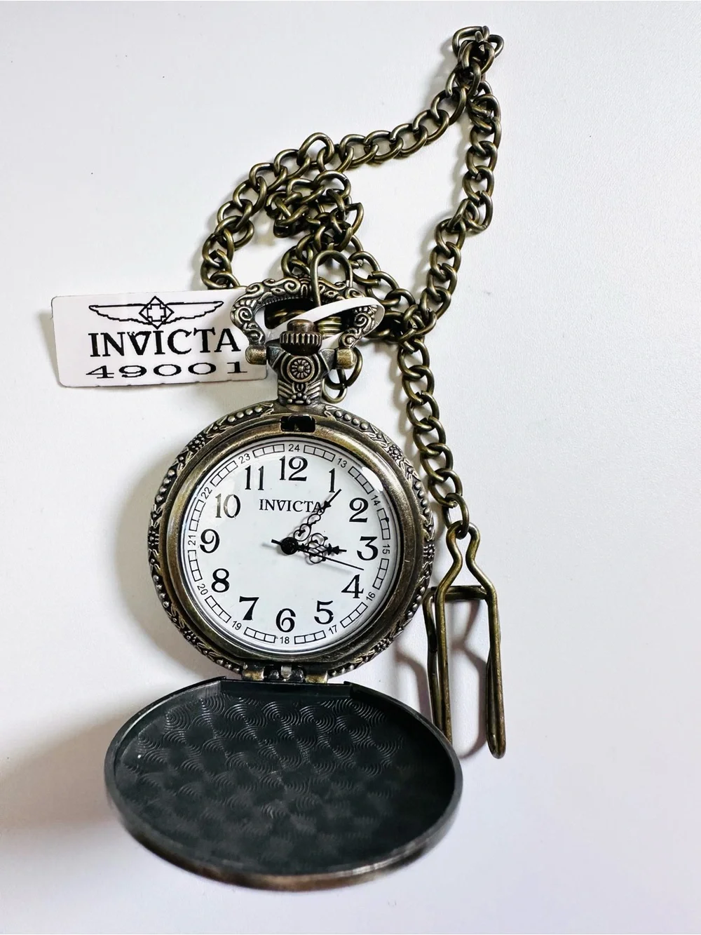 INVICTA NOCTURNAL Owl Pocket Watch w/Chain NWT/Box UNTESTED